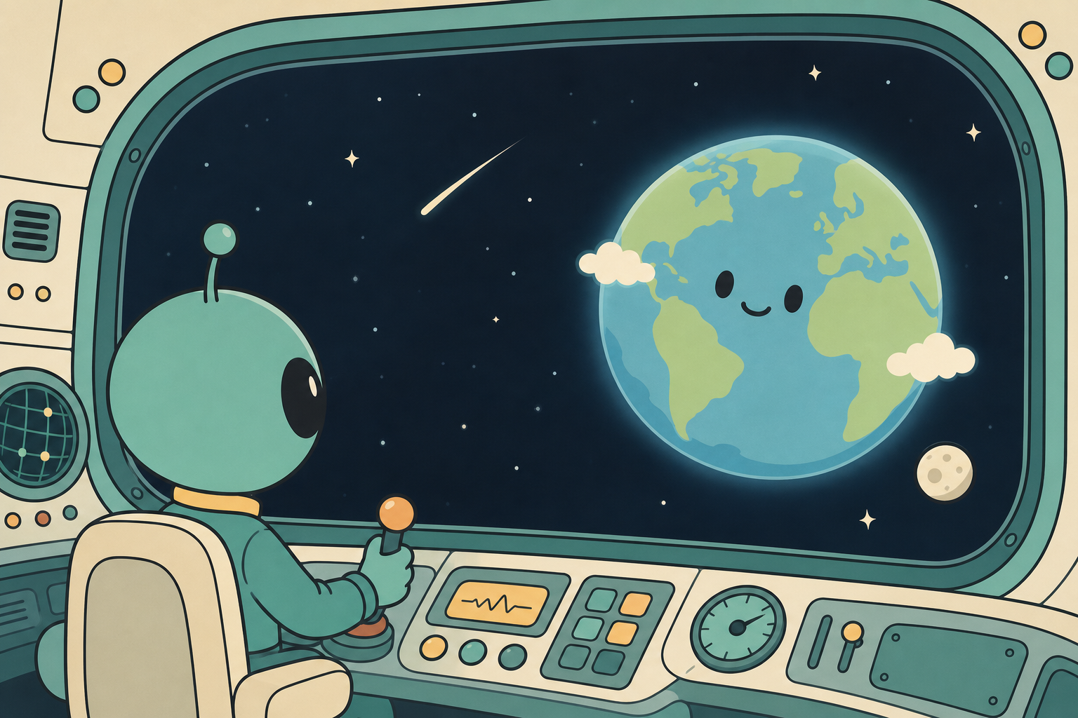 Alien approaching Earth